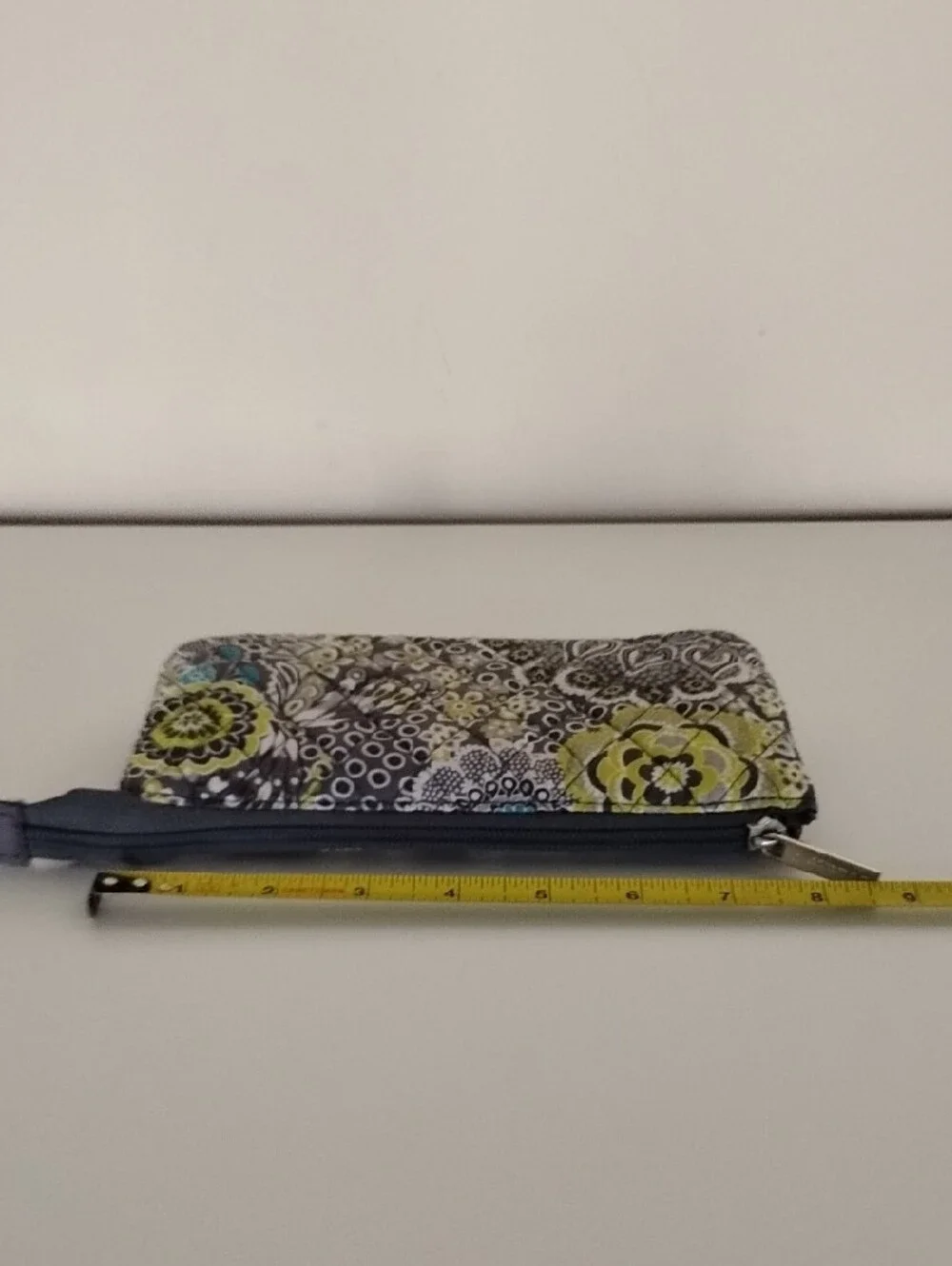 Studio C Floral Quilted Zip Pouch - Gray, Teal & Lime